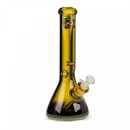 Product image of 15" 7mm Thick Beaker Tube W/Black Accents Gold