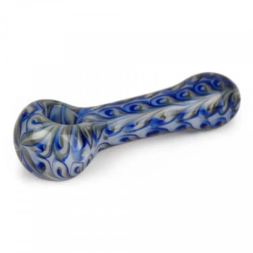 Product image of 4.5" Paisley Hand Pipe White & Blue