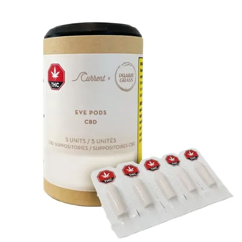 Product image of Eve Pods CBD Suppositories 5 x 50 - PRAIRIE GRASS INC.