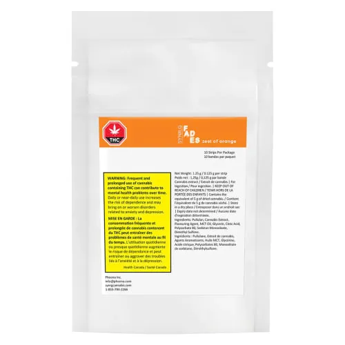 Product image of Orange Fades CBD Sublingual Strips 10 x 20mg - SYNR.G