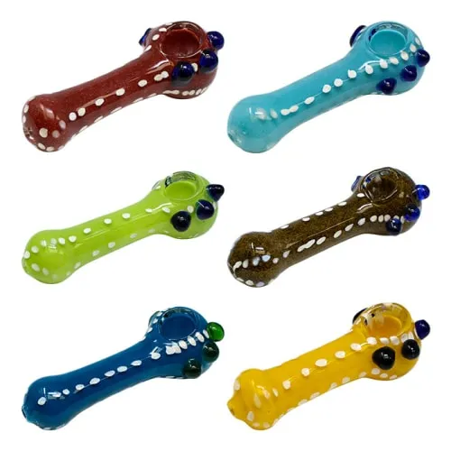 Product image of 4" White Dotted Frit Glass Pipe