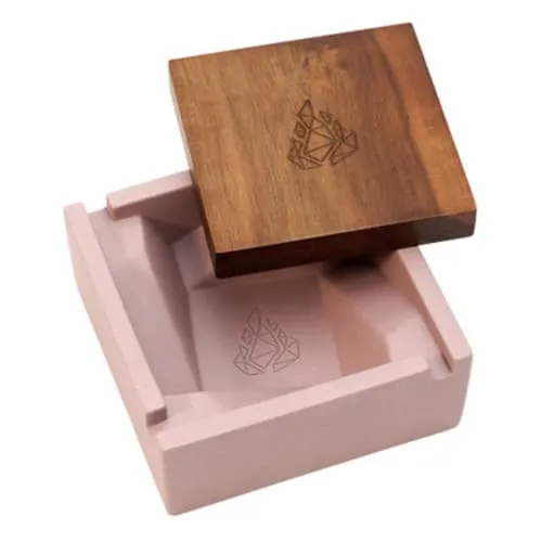 Product image of BRNT Briq - Concrete Ashtray w/ Walnut Lid