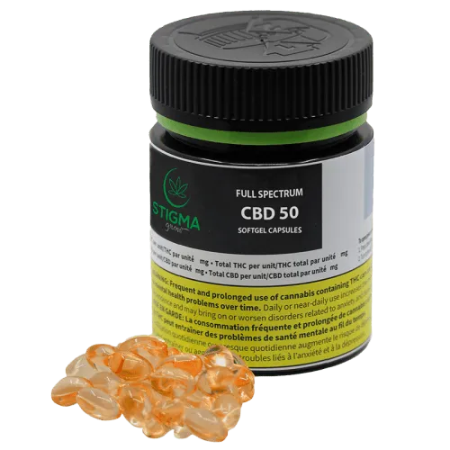 Product image of Full Spectrum CBD 50 Softgels - Stigma Grow - Capsules