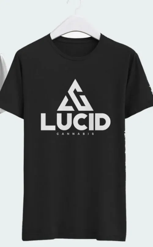 Product image of LUCID Black T-Shirt Full Front w/ White Logo