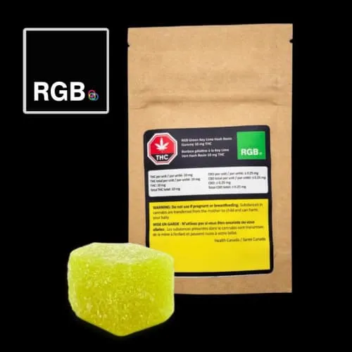 Product image of Green Key Lime Hash Rosin Soft Chews - RGB Cannabis - Gummies