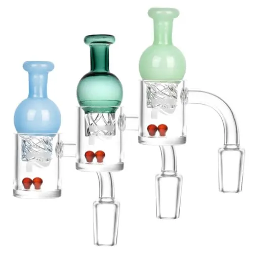 Product image of 14mm Quartz 90 Banger & Helix Carb Cap Comb by Pulsar