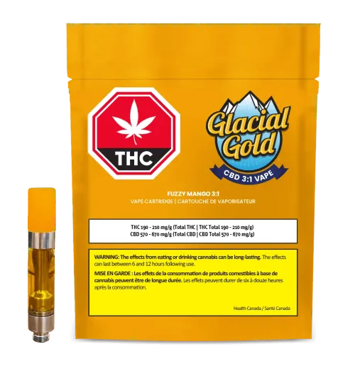 Product image of CBD 3:1 Fuzzy Mango - Glacial Gold - 510 Cartridges