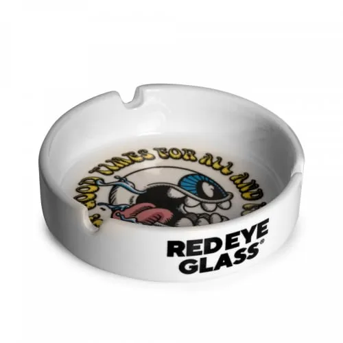 Product image of 'Good Times' Ceramic Ashtray - Red Eye Glass