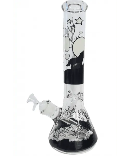 Product image of 14" Glow in Dark Wolf Water Pipe