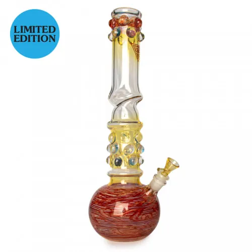 Product image of Bongs - *BD* Red Eye Glass 16" Tall Red Mega Marble Bubble Base Water Pipe W/Twist Ice Pinch