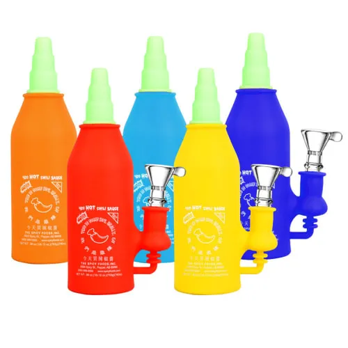 Product image of Asian Hot Sauce Silicone Water Pipe- 6.5"/14mm F