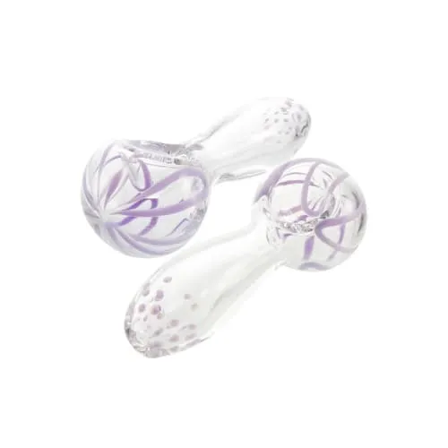 Product image of 3.5" Clear Spoon w/ Color Squiggles on Head & Color Dots on Mouthpiece