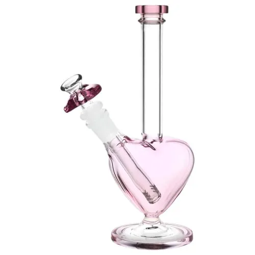 Product image of The Heart Grows Fonder Glass Water Pipe - 9.25"