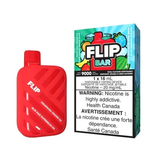 Product image of Flip Bar - Disposable Nicotine Vape - Staw Nana Orange Ice and Blue Razz Watermelon Ice