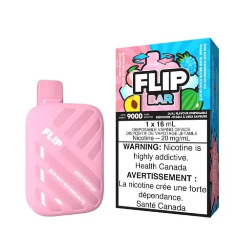 Product image of Flip Bar - Disposable Nicotine Vape - Juicy Peach Ice and Blue Razz Watermelon Ice