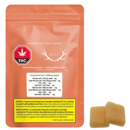 Product image of Real Fruit Peach Soft Chews 5:1 - Wyld - Gummies