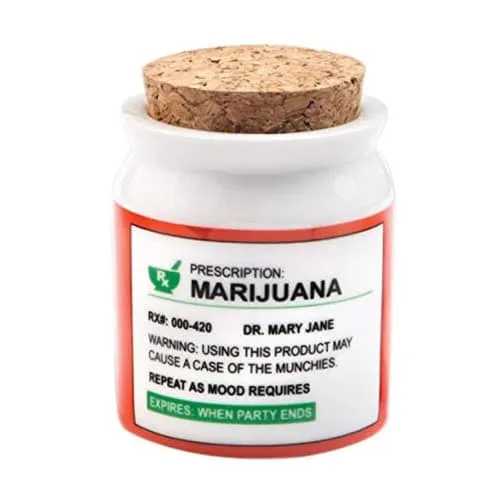 Product image of Fantasy Gifts - "Prescription" with Cork Lid Ceramic Stash Jar