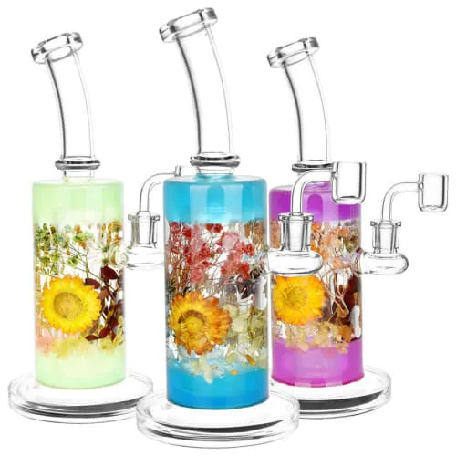 Product image of HnF - 11" 14mm Female Always Summer Glow-in-the-Dark Glass Dab Rig