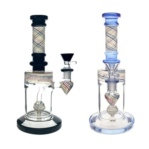Product image of HnF - 11" Bubbler w/ Sphere Perc & Multi Coloured Ribbon Accents