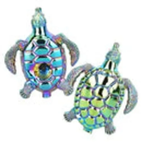 Product image of KKC - 4" Luxurious Loggerhead Electroplated Glass Hand Pipe