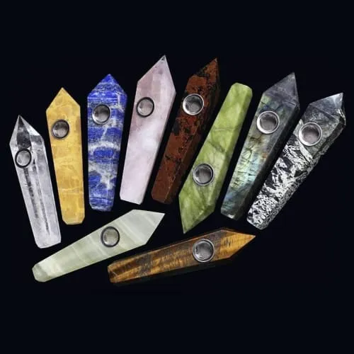 Product image of KKC - 5" Stone Crystal Gem Pipe