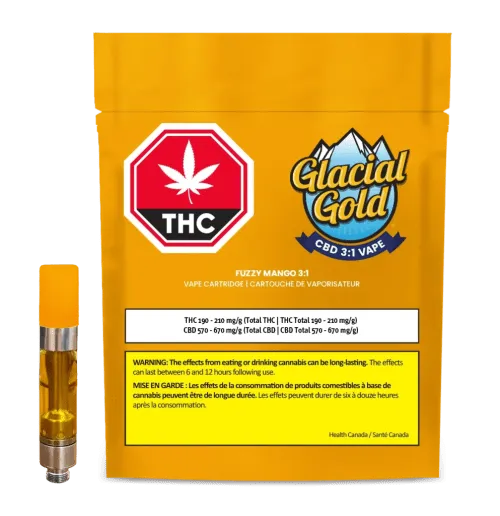 Product image of Glacial Gold - CBD 3:1 Fuzzy Mango Vape - Cartridge 510