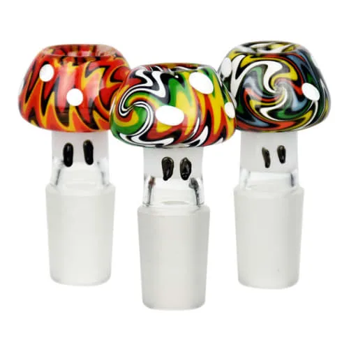Product image of Multi-color Swirl Mushroom Herb Slide - 14mm