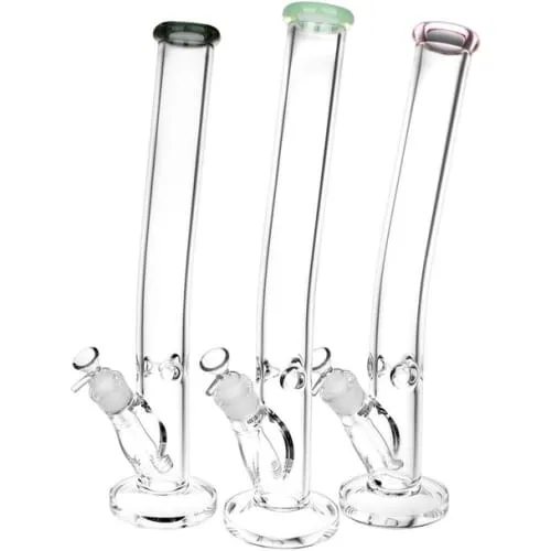 Product image of Classic Bent Neck Straight Tube Glass Water Pipe 17.5"