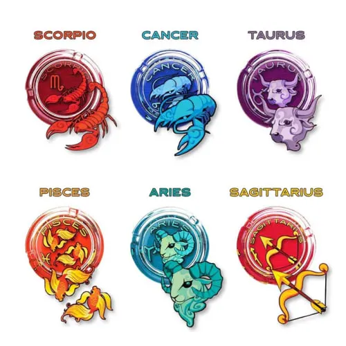 Product image of Glastrology - Ashtrays - 3.5" - 12-Pack Zodiac Set