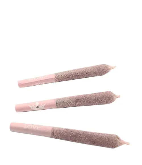 Product image of Rose Quartz Strawberry Basil Lemonade Pink Diamond Coated - Queen Of Bud - Infused Joints