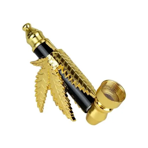Product image of Metal Hemp Leaf Hand Pipe