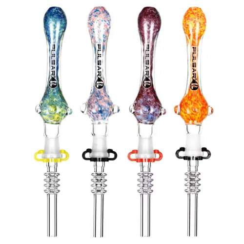 Product image of Pulsar Candy Frit Twist Dab Straw - 7.5"/Colors Vary/Quartz