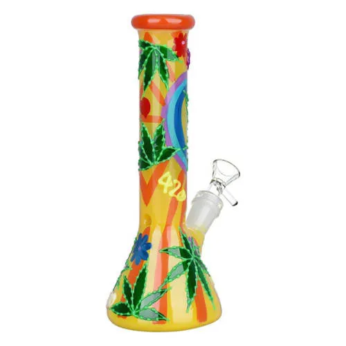 Product image of Glow In The Dark Beaker Glass Water Pipe - 9.25" / 14mm F