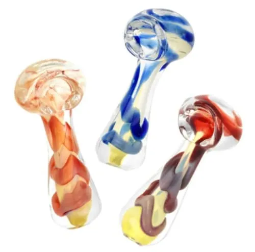 Product image of Fumed Jumbo Swirl Spoon Pipe - 3" Assorted