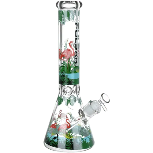 Product image of Pulsar Chillin' Flamingos Beaker Glass Water Pipe