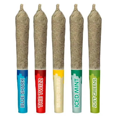 Product image of Five of Diamonds Kief Coated Liquid Diamond Infused - Sticky Greens - Infused Joints