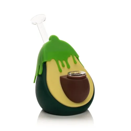 Product image of LIT SILICONE WATER PIPE W/GLASS BOWL