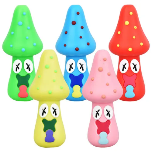 Product image of Spacey Facey Mushroom Silicone Hand Pipe - 3"