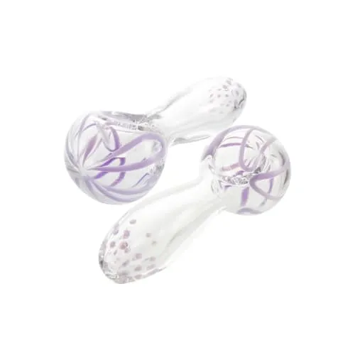 Product image of 3.5" Clear Spoon w/ Color Squiggles on Head & Color Dots on Mouthpiece