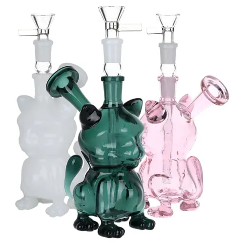 Product image of Purr-haps It's A Cat Glass Water Pipe - 6" / 14mm F