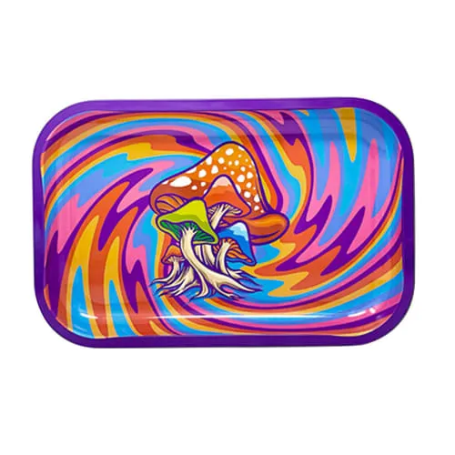 Product image of Fantasy Gifts - Mushroom Rainbow Swirl Rolling Tray - 11.25" x 7.5"