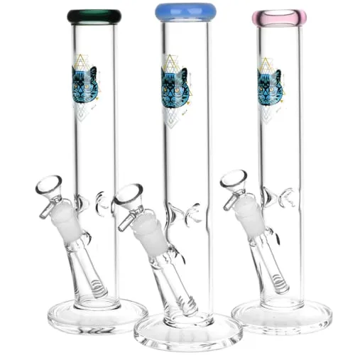 Product image of Sacred Cat Straight Tube Glass Water Pipe