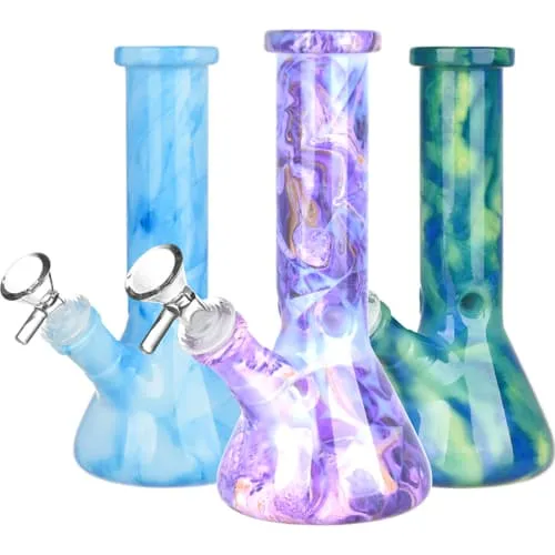Product image of Marbled Beaker Glass Water Pipe - 7.75" / 14mm F