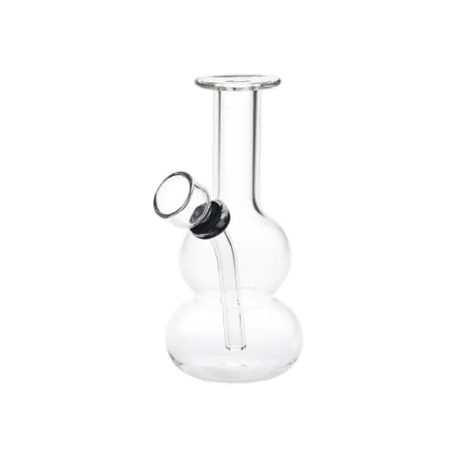 Product image of Itty Bitty Double Bubble Glass Water Pipe 4.75" / Clear