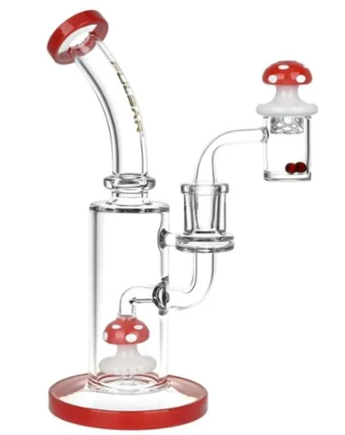 Product image of Pulsar Shroom Rig Set w/ Carb Cap - 8.5" / Red/ 14mm
