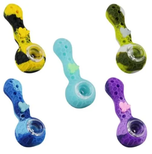 Product image of Silicone Bee Hand Pipe - 4.15" / Colors Vary