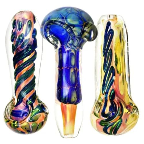 Product image of Metallic Fumed Glass Spoon Pipe- 3.75"