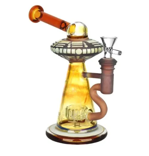 Product image of Take Me To Your Leader Water Pipe - 7.75"/14mm / Amber