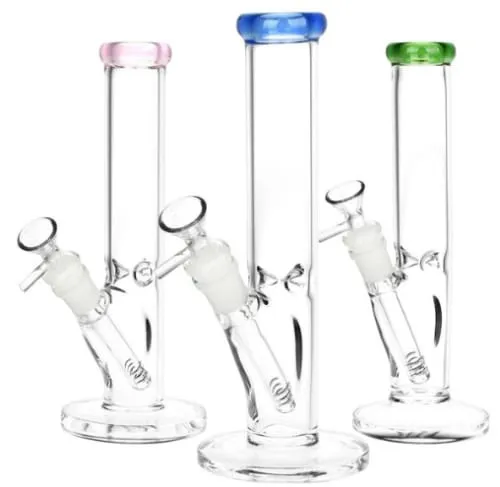 Product image of Classic Straight Tube Water Pipe - 4mm Thickness / 11.75" / 14mm / Colors Vary