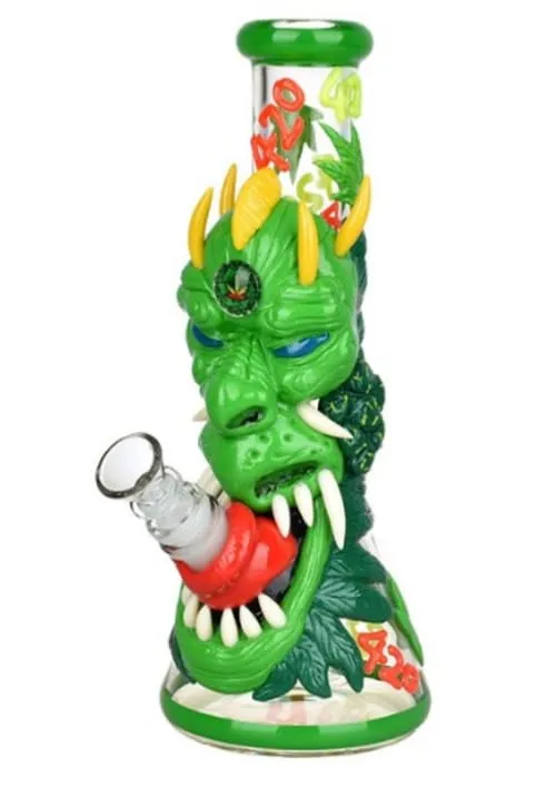 Product image of 420 Dragon Glow in Dark Beaker Water Pipe - 10" - 14mm